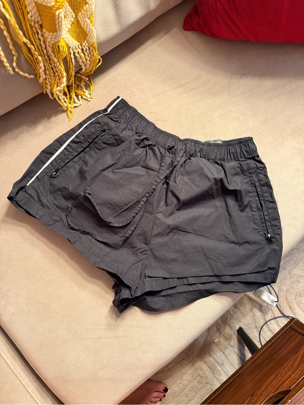 H&M Black Women's Athletic Shorts with White Trim